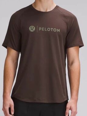 lululemon athletica Brown Short Sleeve Peloton Logo Tee